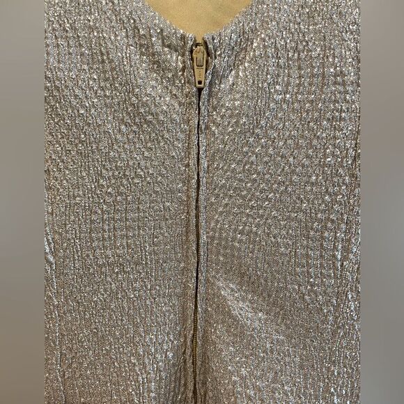 Hailey Logan Adrianna Papell Formal Gold Metallic Mini Ruffle Dress Size XS - Picture 5 of 8